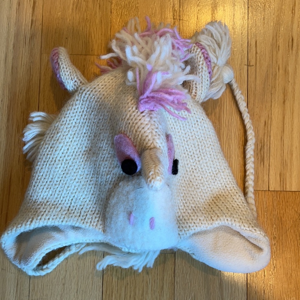 Unicorn Hat by Nirvanna Designs Cozy Pink & White Unicorn Fun Winter Hat
